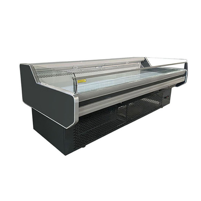 Réfrigérateur hypermarché Compteur de type ouvert 2.5M Display de viande fraîche congélateur