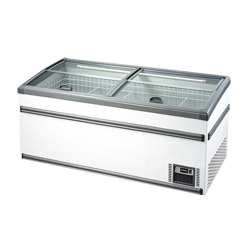 Le congélateur de l'île de supermarché blanc / gris avec dégivrage automatique pour épicerie