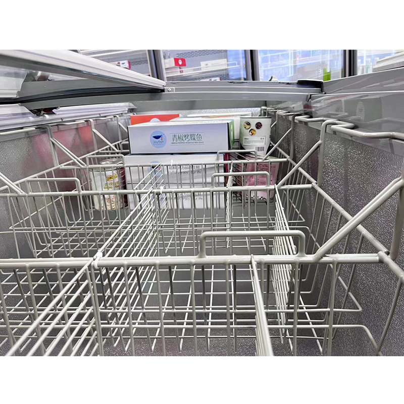 Le congélateur de l'île de supermarché blanc / gris avec dégivrage automatique pour épicerie