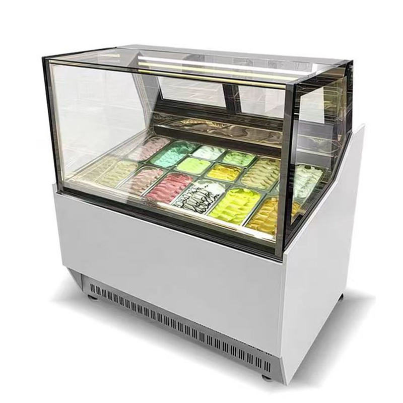 Vitrine de crème glacée sans gel avec verre anti-brouillard et contrôleur numérique -18 ~ 22.C