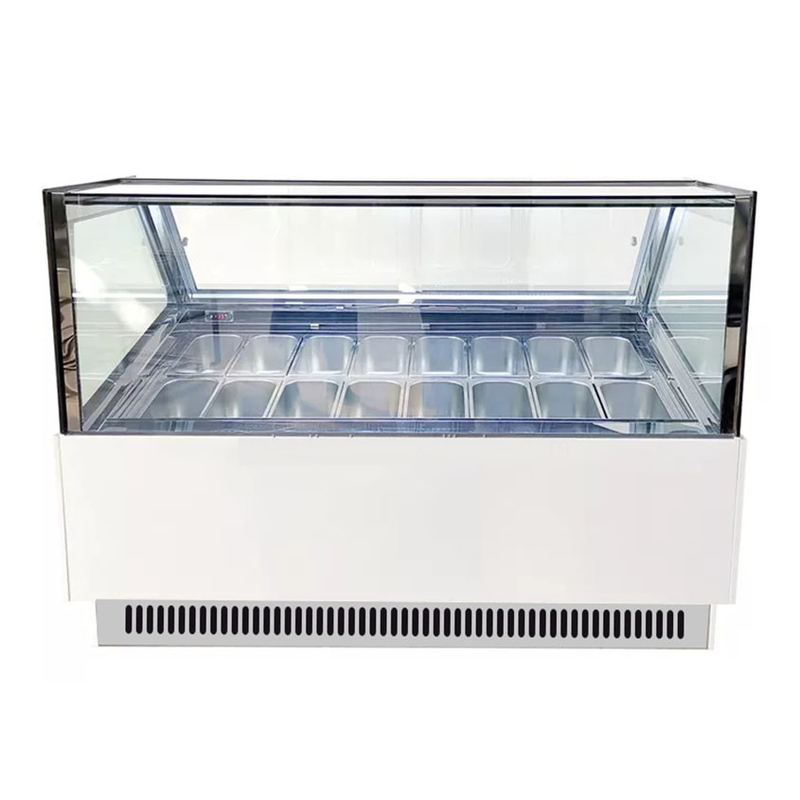 Vitrine de crème glacée sans gel avec verre anti-brouillard et contrôleur numérique -18 ~ 22.C