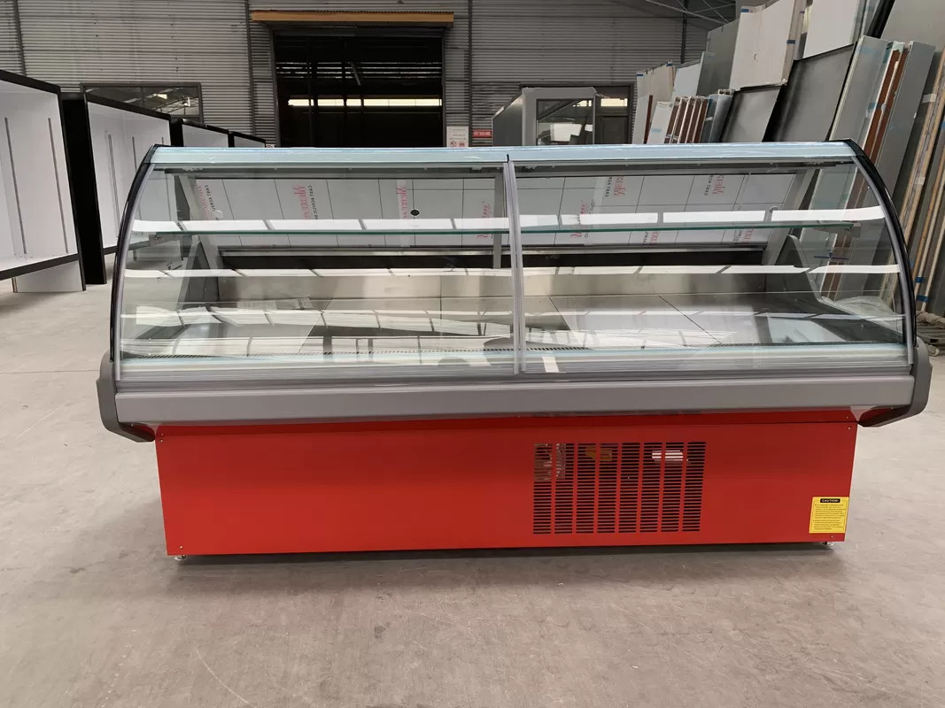 220/50hz Voltage de gaz R404a vitrine de nourriture cuite vitrine de viande