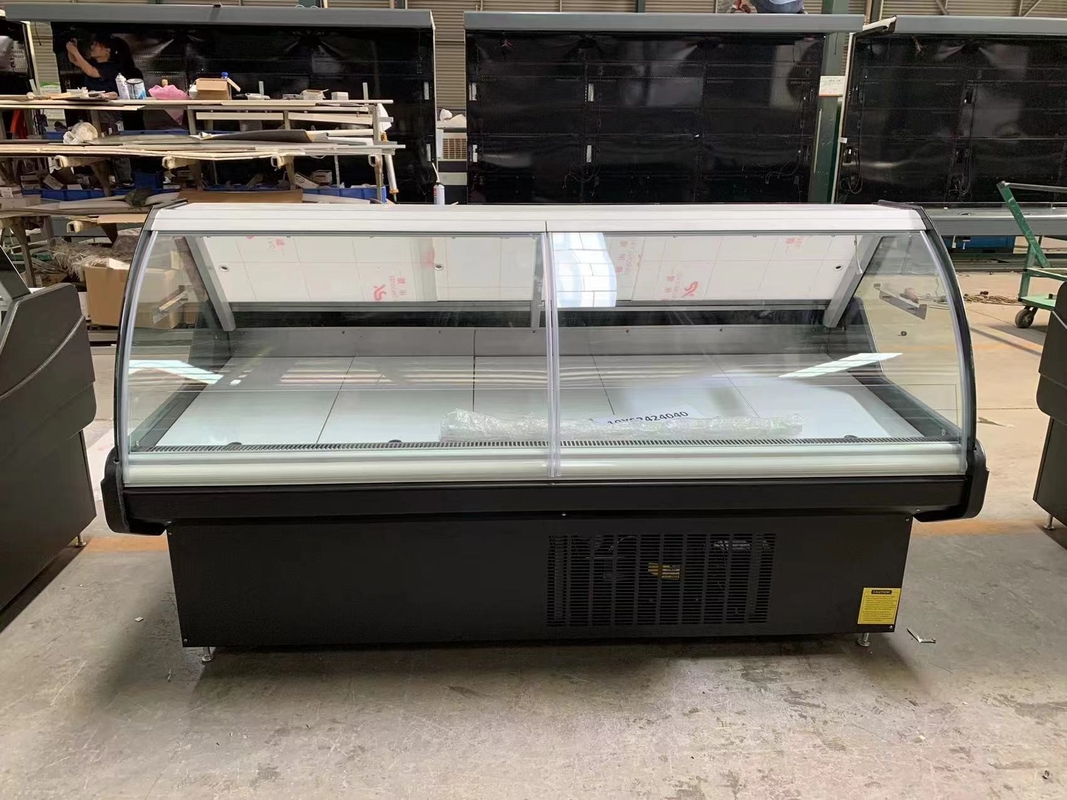 220/50hz Voltage de gaz R404a vitrine de nourriture cuite vitrine de viande