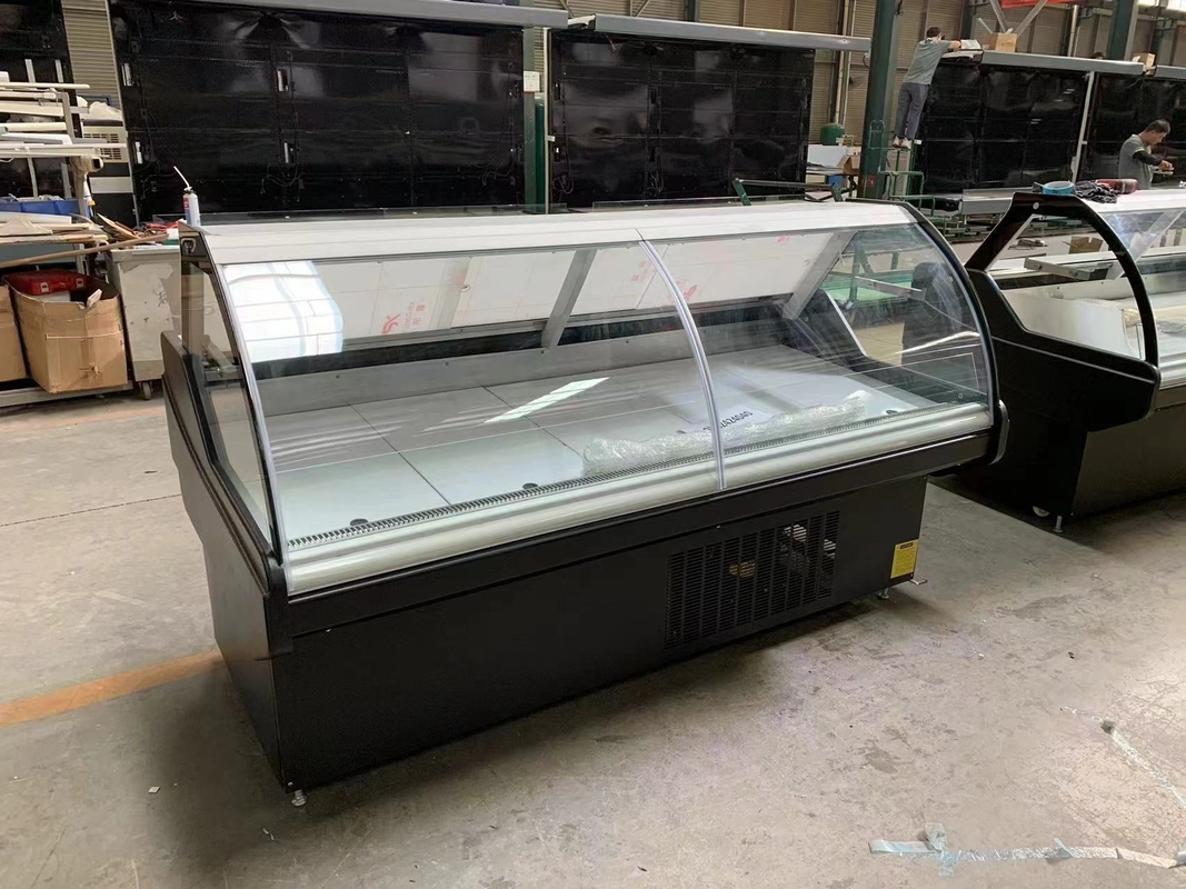 220/50hz Voltage de gaz R404a vitrine de nourriture cuite vitrine de viande