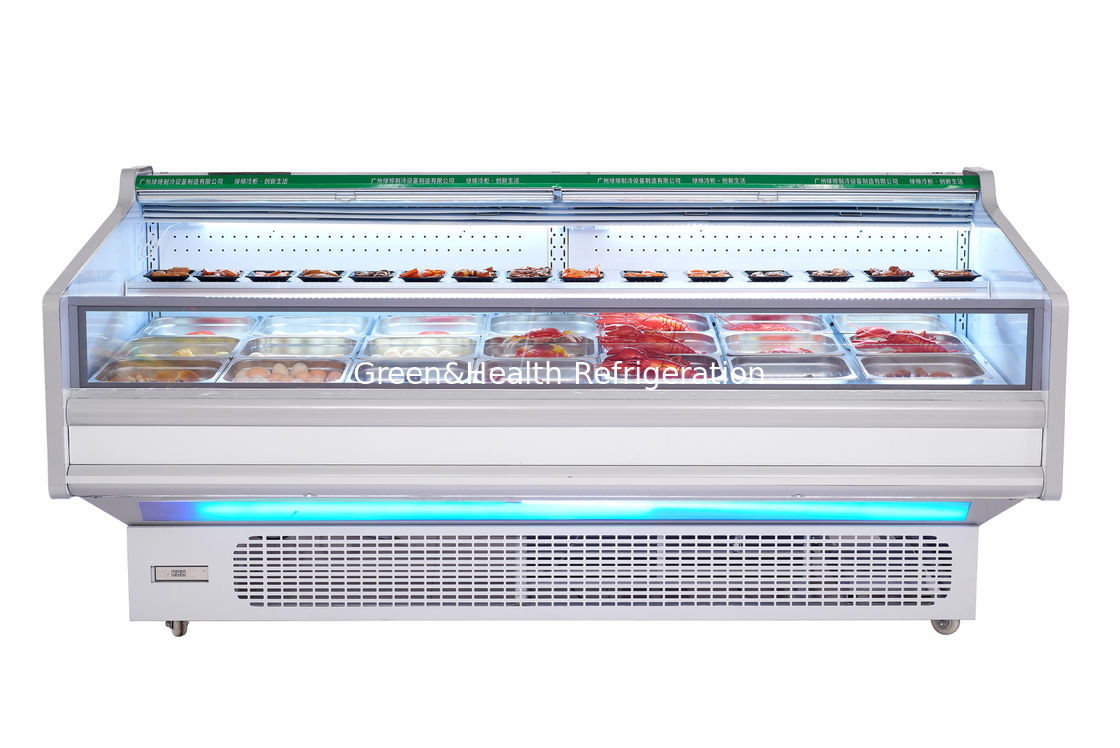 congélateur à écran ouvert horizontal en acier inoxydable de 800L pour réfrigérateur à viande congélateur commercial