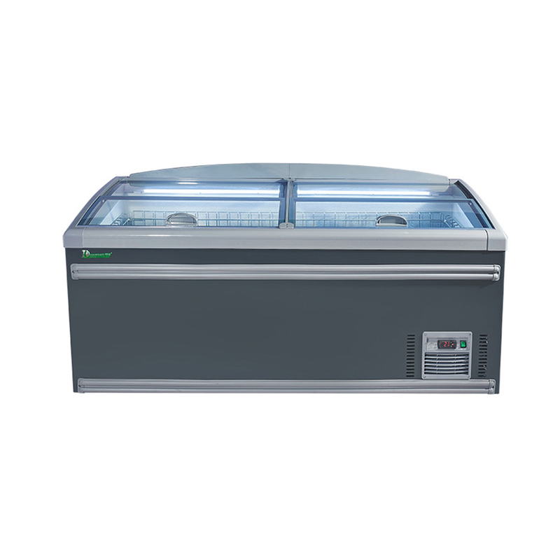 CE ROHS Commercial Display Freezer Supermarché réfrigérateur à porte en verre incurvée