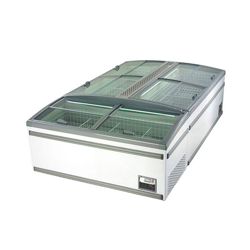 CE ROHS Commercial Display Freezer Supermarché réfrigérateur à porte en verre incurvée