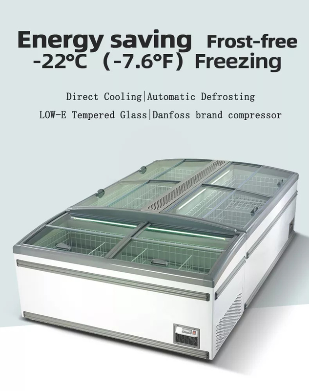 Système de refroidissement direct congélateur commercial à affichage avec température -18-22°C et volume 630L