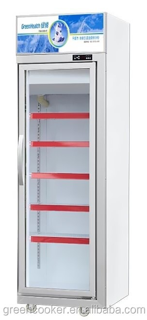 Unité verticale avec éclairage Porte en verre congélateur Display Cabinet réfrigérateur