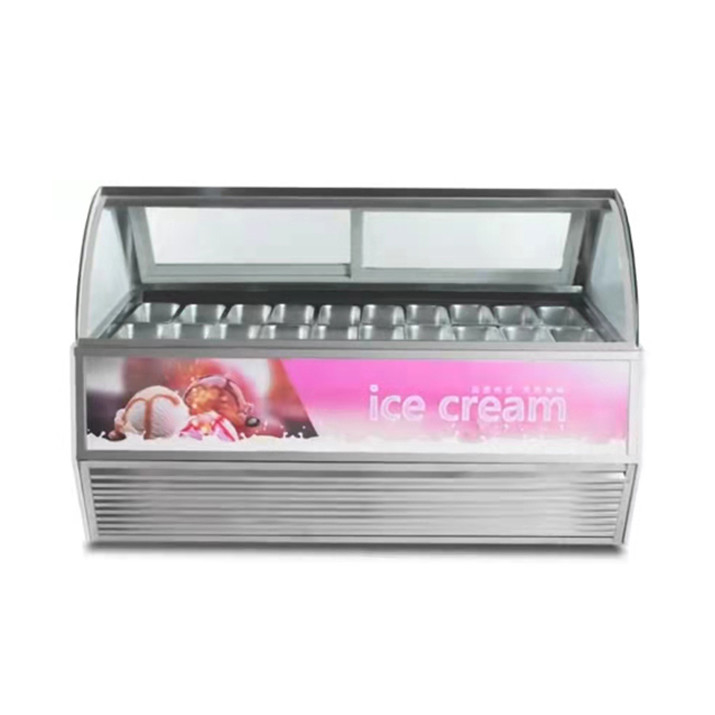 Boutique de crème glacée / magasin de commodité Commercial Glass en acier inoxydable