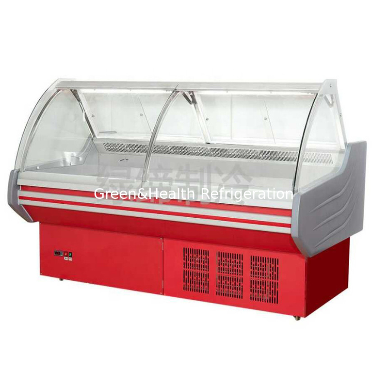 Display de stockage commercial horizontal en verre courbé