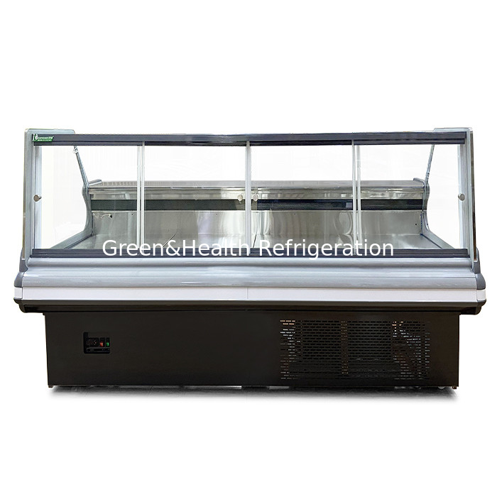 Display de stockage commercial horizontal en verre courbé