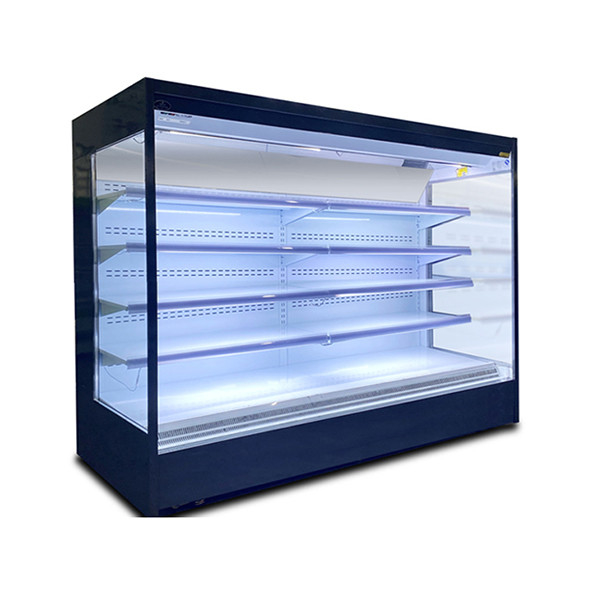 Armoire de rideau d'air en acier inoxydable en verre ouvert à plusieurs couches avec graines de lotus et LED