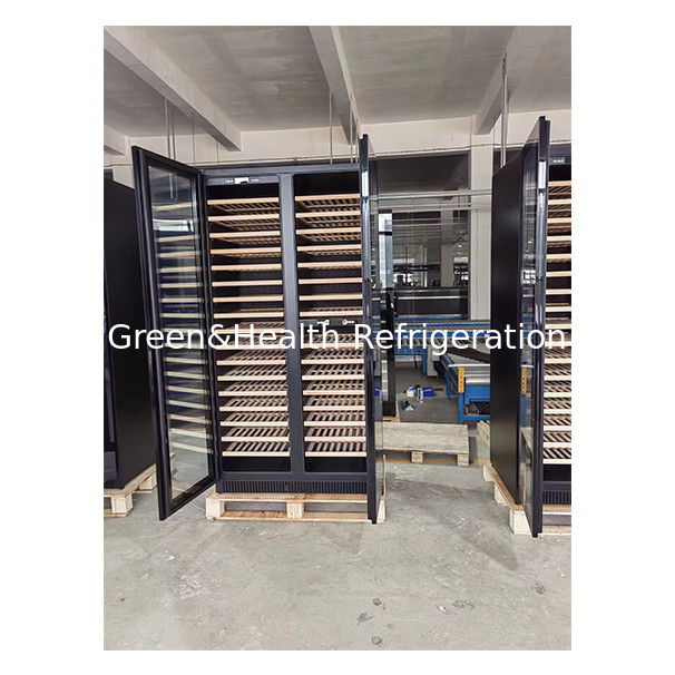 Récipient en bois de hêtre à porte simple/double Récipient en verre pour le stockage du vin rouge congélateur