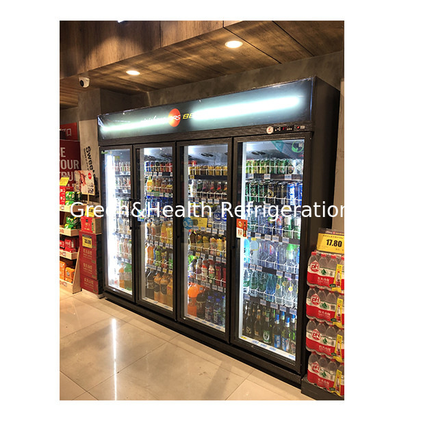 Supermarché commercial / magasin deux / trois portes vitrées réfrigérateur économique réfrigérateur affichage