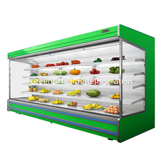 Display de stockage de fruits / légumes / lait à rideau ouvert multifonctionnel