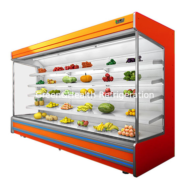 Display de stockage de fruits / légumes / lait à rideau ouvert multifonctionnel
