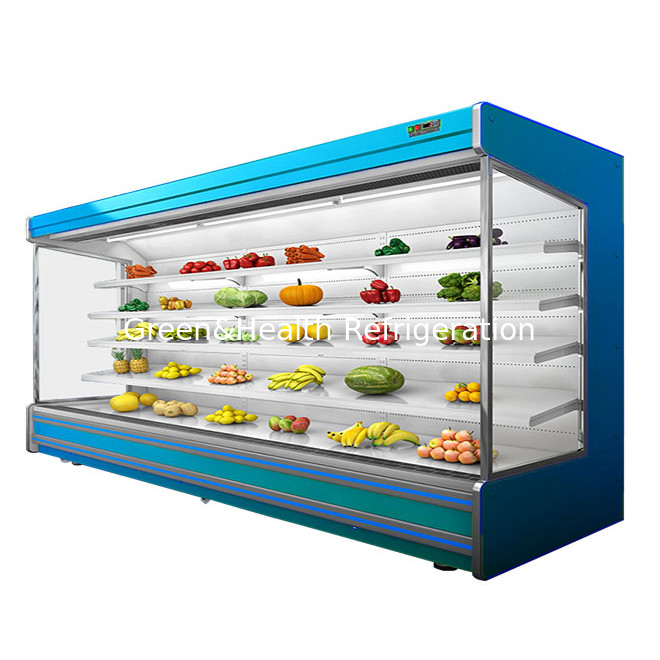 Display de stockage de fruits / légumes / lait à rideau ouvert multifonctionnel