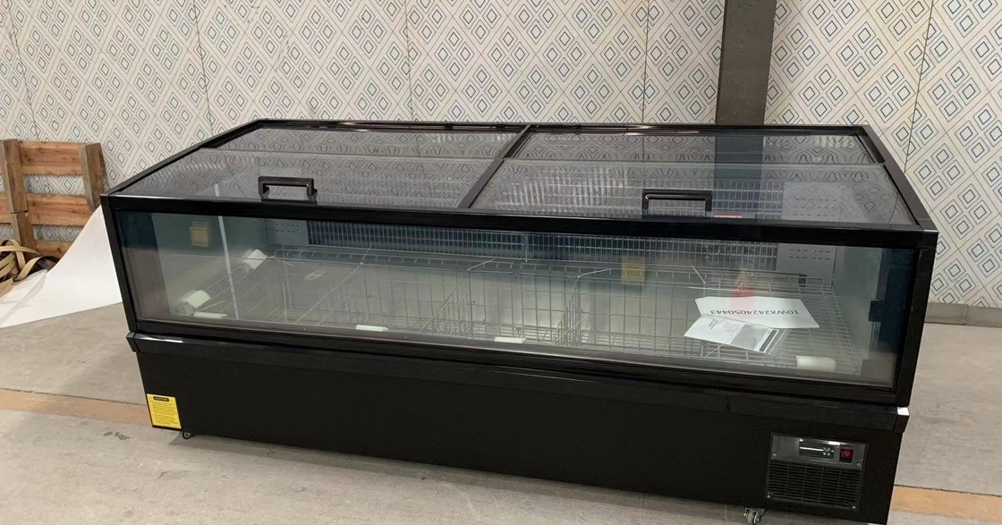 Cabinet de marchandisage de produits surgelés congélateur insulaire congélateur supermarché congélateur