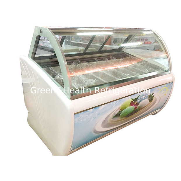 Boutique de crème glacée / magasin de commodité / magasin en utilisant un écran de stockage de crème glacée élégant et élégant congélateur de crème glacée