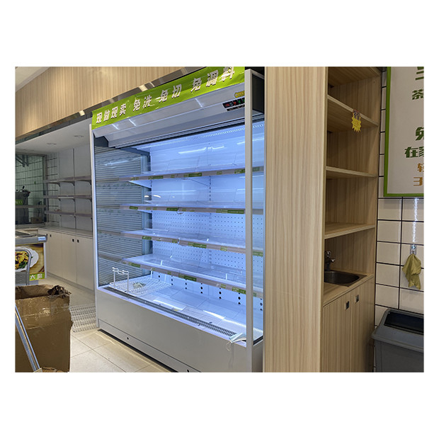 Réfrigérateur-congélateur d'angle ouvert pour supermarché/dépanneur pour le stockage des aliments/boissons