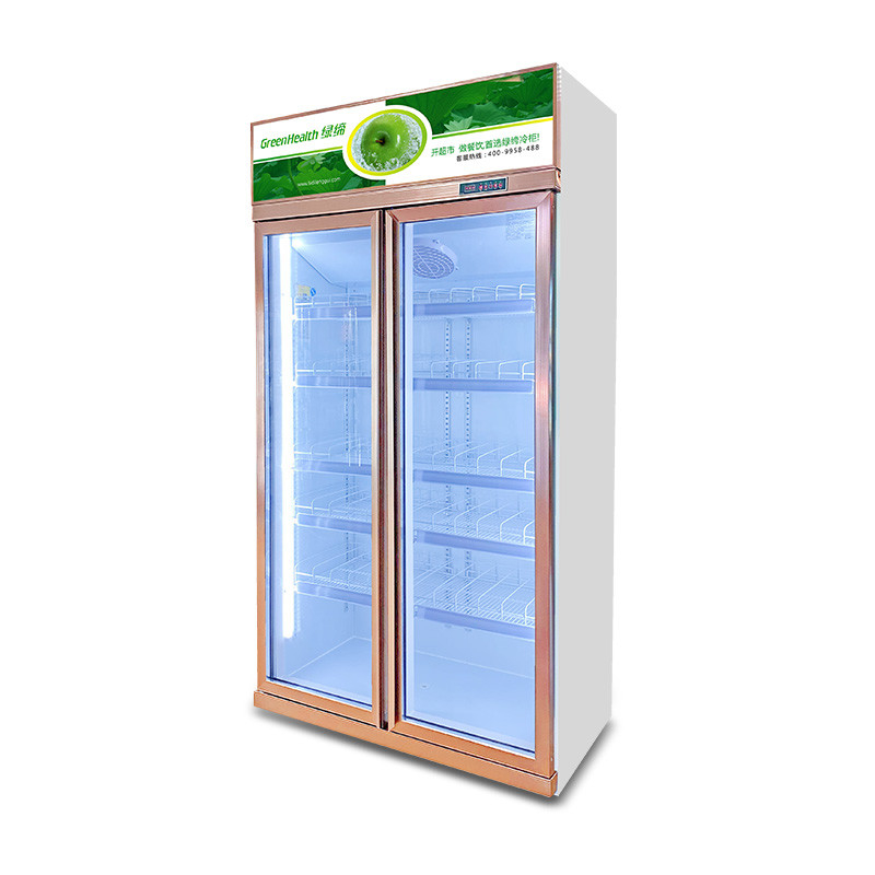 Meilleur prix refroidisseur de boissons commercial 3 portes vitrées réfrigérateur d'exposition commercial avec éclairage LED