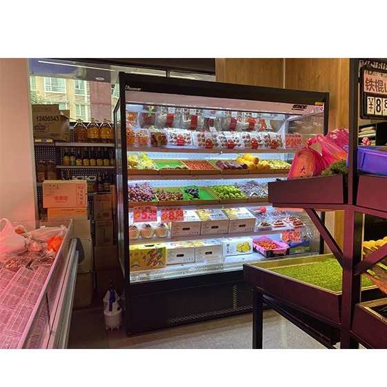 Commercial Chiller ouvert vitrine Plug-in type Multideck affichage Chiller pour les légumes et les boissons