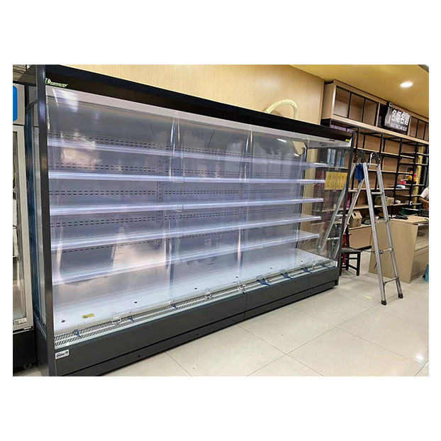 Ventes directes d'usine personnalisé à angle droit Unité intégrée Commercial Supermarché Display de stockage Congélateur ouvert