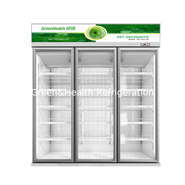 Supermarché commercial / magasin deux portes vitrées économie réfrigérateur vitrine réfrigérateur