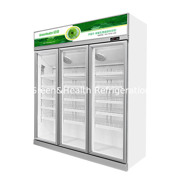 Supermarché commercial / magasin deux portes vitrées économie réfrigérateur vitrine réfrigérateur