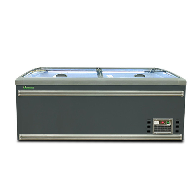 White/Gray Supermarket Frozen Products/Rice-Meat Dumplings/Frozen Fish Storage Display Island Cabinet Freezer