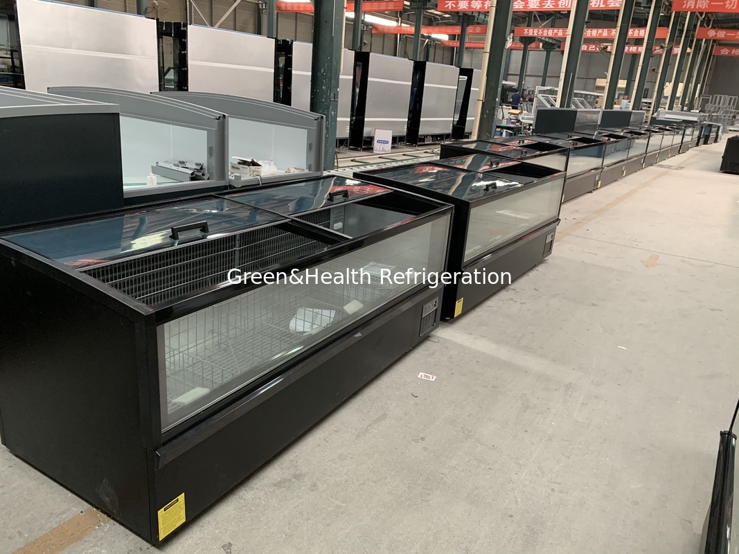 Supermarket Island Freezer Frost-Free Deep Freezer For Meat With LED Light