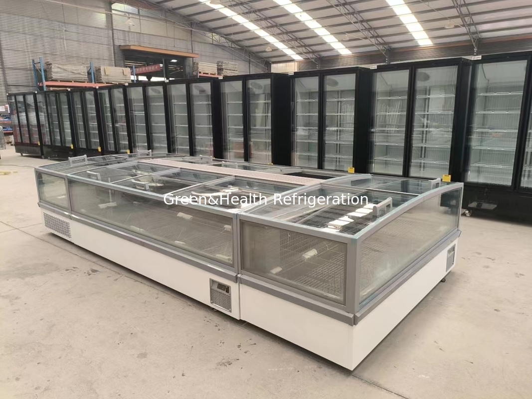 Supermarket Island Freezer Frost-Free Deep Freezer For Meat With LED Light