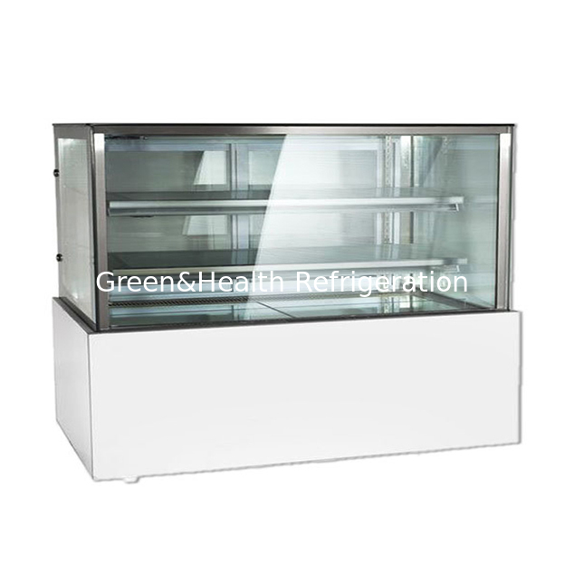 Vente directe d'usine Verre transparent Angle droit Acier inoxydable Présentoir réfrigéré à gâteaux Congélateur