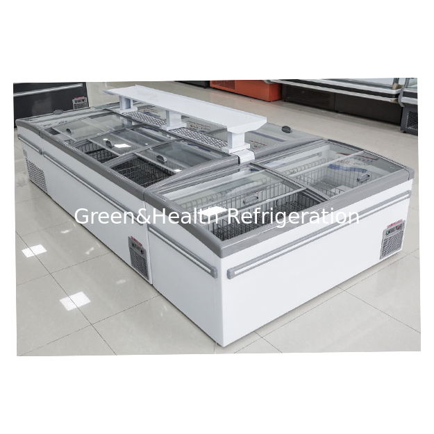 Îlot réfrigéré de présentation pour supermarché/magasin commercial de grande taille, congélateur