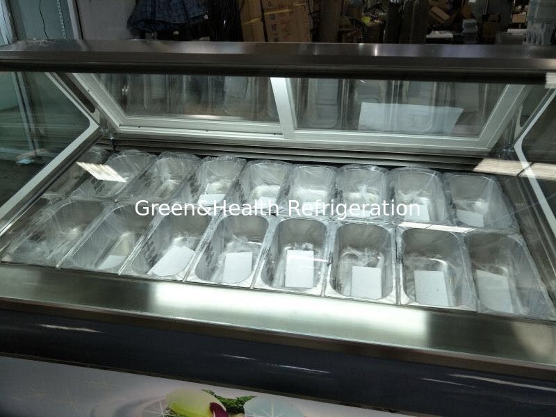 Couleur et taille personnalisables Display de glace congélateur 10 / 12 / 16 / 22 Pans