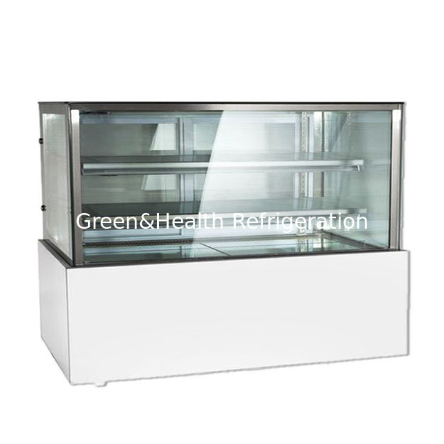 Vente directe d'usine Angle droit en acier inoxydable Matériau en verre Réfrigérateur d'exposition de gâteaux Congélateur