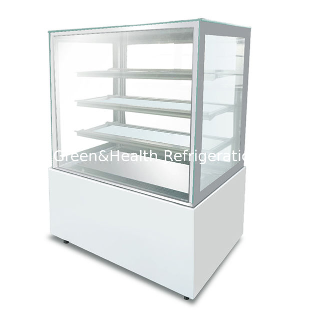 Vente directe d'usine Angle droit en acier inoxydable Matériau en verre Réfrigérateur d'exposition de gâteaux Congélateur