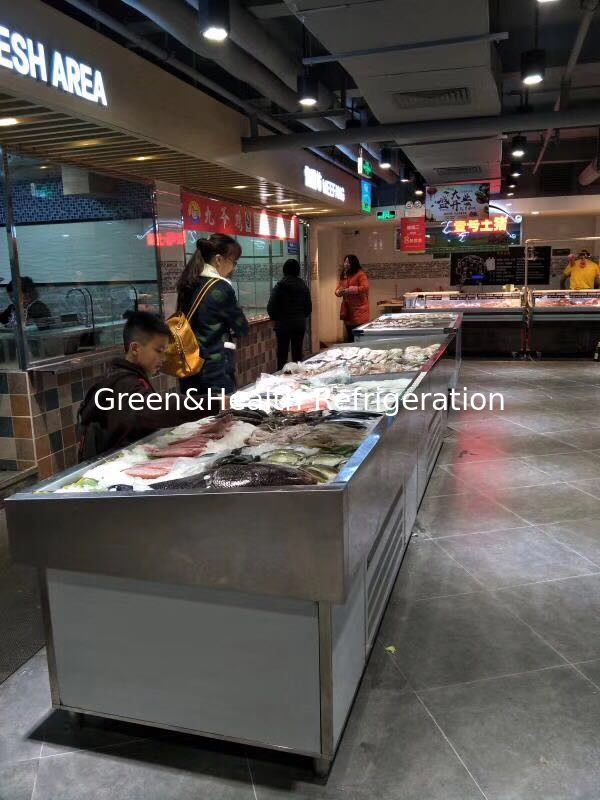 poissons d'étalage de poissons congelés par affichage de poissons de 2m contre pour l'affichage de supermarché