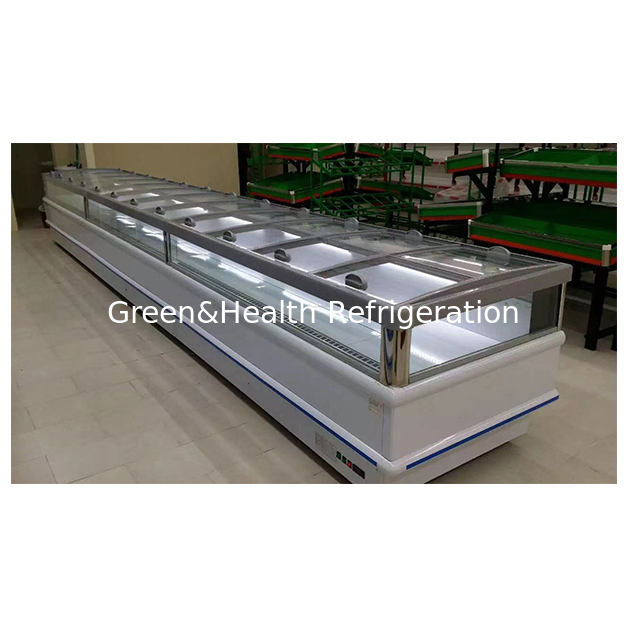 Supermarket Commercial Horizontal Product Frozen Storage Display Island Cabinet Freezer
