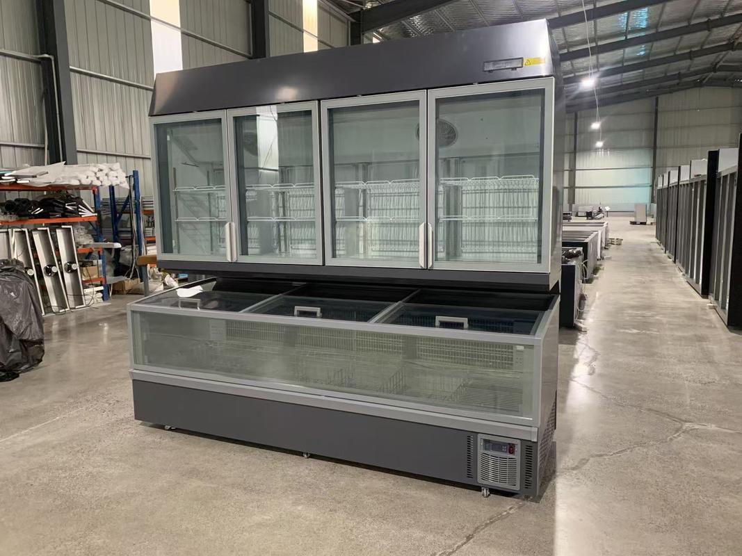 Congélateur combiné à dégivrage automatique, présentoir vertical et horizontal, avec une température de -16°C à -22°C