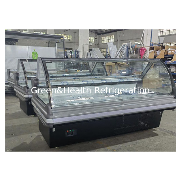 Congélateur de présentation de charcuterie commercial en acier inoxydable avec vitre relevable et système de refroidissement dynamique