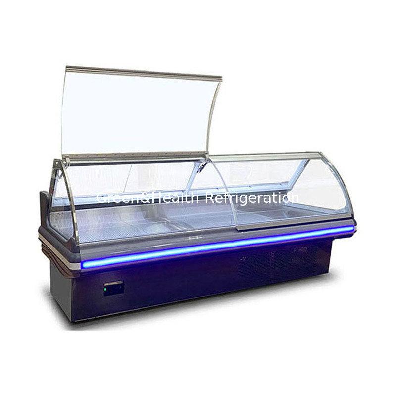 Élever le verre Structure en acier inoxydable Horizontale Commercial Stockage de nourriture cuite réfrigérée congélateur