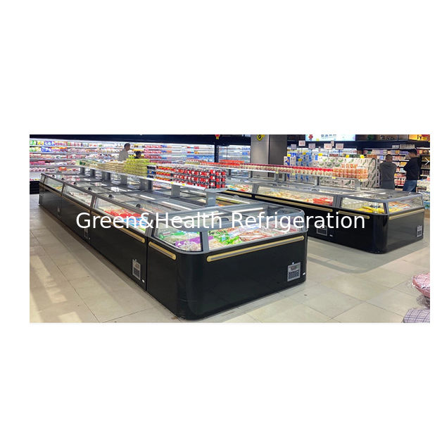 Factory Direct Sales Supermarket Horizontal Frozen Food Storage Display Island Freezer