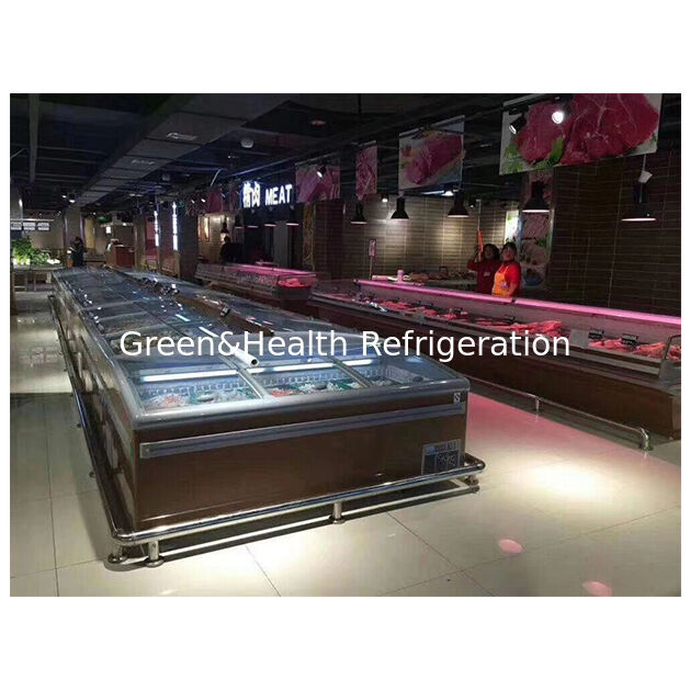 Supermarché Commercial Horizontal Congélateur Îlot Présentoir Réfrigérateur