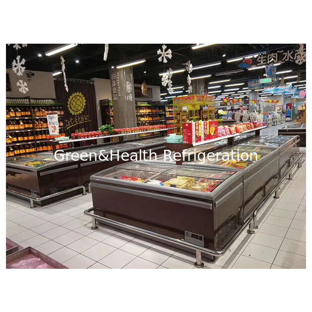 Supermarché Commercial Horizontal Congélateur Îlot Présentoir Réfrigérateur