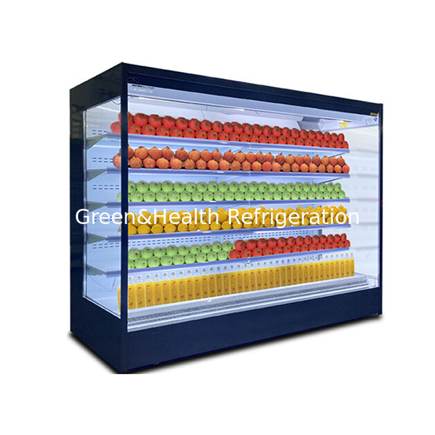 Supermarket/Store Right Angle Five Layer Shelf Fruit And Vegetable Open Refrigerated Freezer