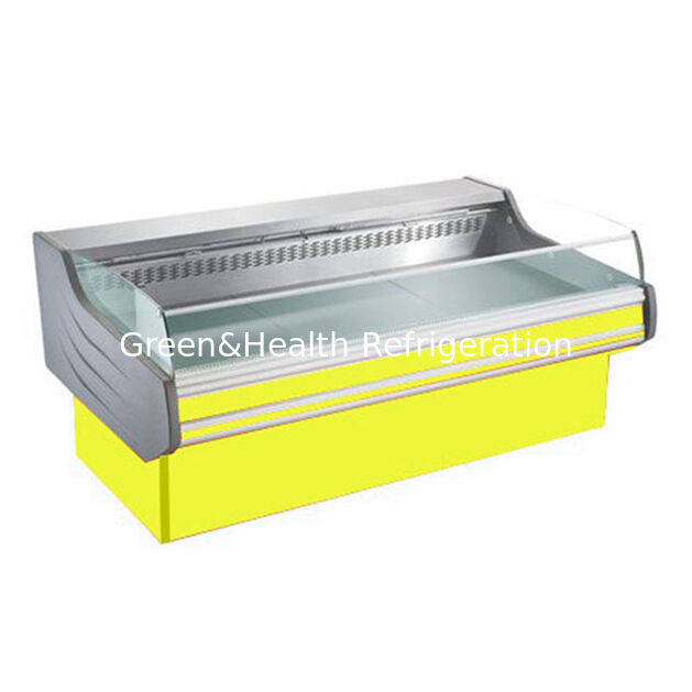 Congélateur d'exposition de viande en acier inoxydable avec dégivrage automatique et éclairage LED pour vitrine de viande fraîche