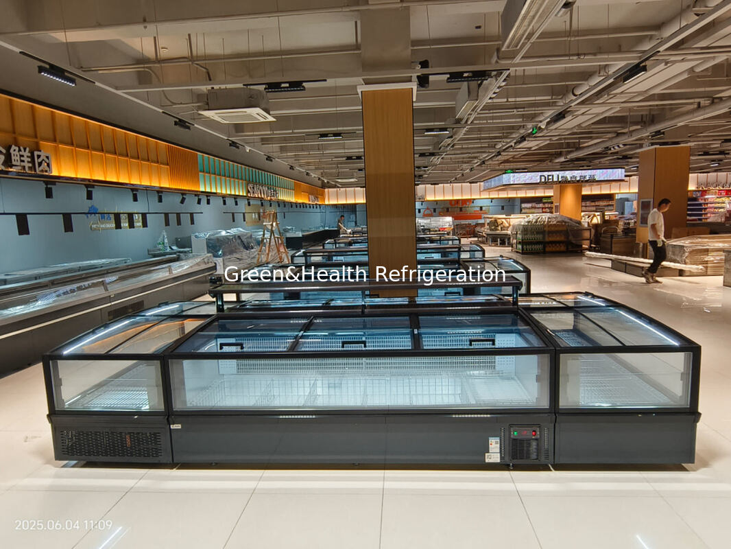 Prix d'usine direct congélateur îlot combiné avec de grandes vitrines et compresseur Secop