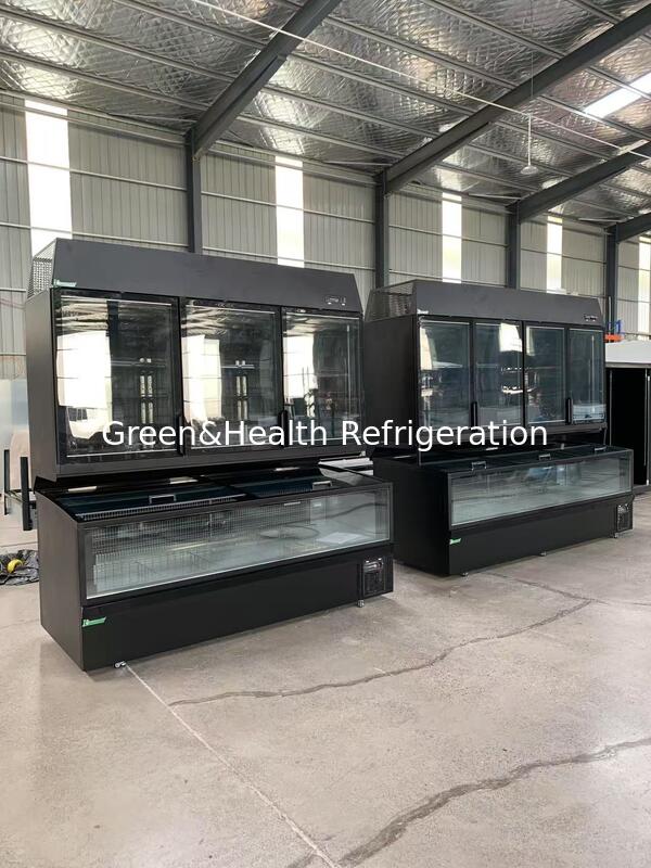 Congélateur à affichage combiné commercial - Porte vitrée supérieure et congélateur pour supermarché